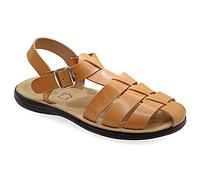 Size 8 Beige Emmanuela Comfortable Ancient Greek Style Leather Fisherman Sandals for Men, Cushioned insole Handmade Leather Men's Sandals, Quality Adjustable Buckle Summer Shoes
