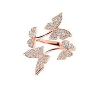Size 8 Rings for Teen Girls Adjustable Jewelry For Women Open Rings Adjustable Wedding And Accessories Flying Girls Butterflies Silver Ring Crystal Ring Rings Filled Toe Ring (Rose Gold, One Size)