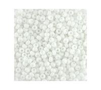 Size 8 Seed Beads Opaque White Qty 10 Grams