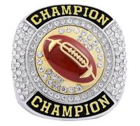 Size 8 to 14 Football Championship Rings Football Finalist Ring Sport Ball Award Gift for Tournament or League Champion Winner, size 10, Zinc, 1