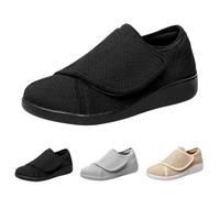Size 8 Walking Shoes for Swollen Feet Women UK Adjustable Strap Wide Fit Orthopedic Breathable Diabetic Shoes Running Sneakers for Ladies Elderly Swollen Pain Relief Footwear #02_Black