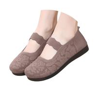 Size A WOMEN'S Slip-On Knit Mesh Loafers with Strap Mary Jane Slip on Knit Dress Shoes Pumps Shoes Round Toe Ballerinas for Ladies Comfort Soft All Day Comfy Coffee Footwear Clearance