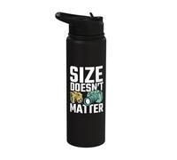 Size Doesn't Matter Camera Photography Photographer Stainless Steel Insulated Water Bottle