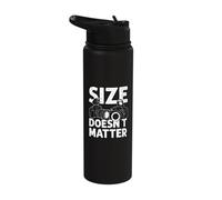 Size Doesn't Matter Camera Photography Photographer Stainless Steel Insulated Water Bottle