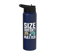 Size Doesn't Matter Camera Photography Photographer Stainless Steel Insulated Water Bottle