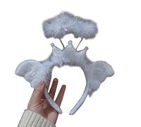 Size Fit Most LED Light Up Angel White Headband Hair Bands Enhances Your Halloween Fancy Dress Look Party Accessory Ladies Light Up Angel