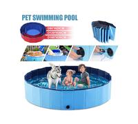 ( Size L : 80cm ( Dia ) x 20 cm ..., Blue) LARGE FOLDING PET BATH DOG SWIMMING POOL PORTABLE BATH PADDLING PUPPY BATHTUB
