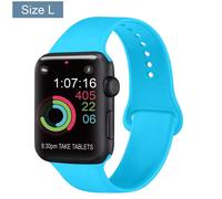 (Size L TealJ, 42mm 44mm 45mm J) Silicone Bracelet Band For Apple Watch Strap 8 7 6 5 4 3 2 SE 42MM 38M