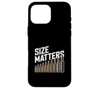 Size Matters Ammo Caliber Gun Enthusiast Design Case for iPhone 16 Pro Max