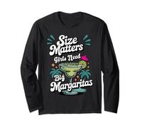 Size Matters Girls Need Big Margaritas Womens Dark Long Sleeve T-Shirt