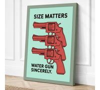 Size Matters Typography Canvas Wall Art Print 30x20 Inch