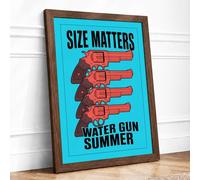 Size Matters Typography Framed Wall Art Print A1 (84.1×59.4cm) Walnut, Wall Decor for Living Room, Bedroom, Office & Home, Ready to Hang, Art Gift