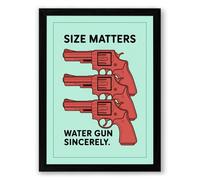 Size Matters Typography Framed Wall Art Print A3 (42×29.7cm) Black, Wall Decor for Living Room, Bedroom, Office & Home, Ready to Hang, Art Gift