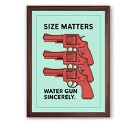 Size Matters Typography Framed Wall Art Print A3 (42×29.7cm) Walnut, Wall Decor for Living Room, Bedroom, Office & Home, Ready to Hang, Art Gift
