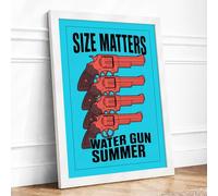 Size Matters Typography Framed Wall Art Print A3 (42×29.7cm) White, Wall Decor for Living Room, Bedroom, Office & Home, Ready to Hang, Art Gift