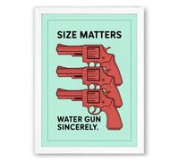 Size Matters Typography Framed Wall Art Print A3 (42×29.7cm) White, Wall Decor for Living Room, Bedroom, Office & Home, Ready to Hang, Art Gift