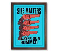 Size Matters Typography Framed Wall Art Print A4 (29.7×21cm) Walnut, Wall Decor for Living Room, Bedroom, Office & Home, Ready to Hang, Art Gift