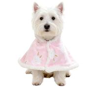 Size Small to Large, Dog Winter Coat with Hat, Kitten Thicken Cloak Blanket, Pets Nightgown for Small Medium Dogs (PinkBunny, M: Recommand Weight 7-14 lbs (3.5-6.5kg))