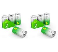 Size/Type D Batteries Pack of 8 LR20 batteries 1.5V by GP Batteries Type D Cell Size Extra Alkaline Batteries ideal for: Toys/Radio’s/Garden equipment