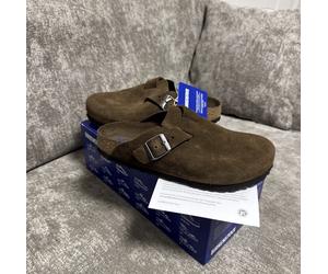 Size UK 5 - Birkenstock Boston Brown Suede Clog Soft FootbedNarrow Fit Women