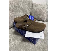 Size UK 6 - Birkenstock Boston Brown Suede Clog Soft FootbedNarrow Fit Women
