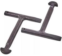 2 Piece Heavy Duty T-Handle Manhole Cover Key Set Durable Steel Tools with D-Shaped End Profiles for Easy Drain Lid Lifting | Ideal for Light Duty Covers