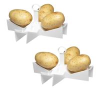 Sizi 2pcs Microwave Potato Baker Rack BPA Free Potato Holder Jacket Spuds Holder for Stand Baking Potatoes Kitchen Tool