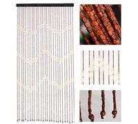Sizi Beaded Bamboo Wooden Door Curtain Summer Blind Fly Screen 90cm x 180cm Beautiful Hanging & Caravan Room Window Decorations Dividers for, Doorways, Brown, (W-18080)