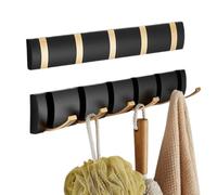 Sizi Foldable Coat Hooks Rack | Heavy Duty, Wall Mounted Clothes, Towel & Accessory Hanger - Single Piece for Bedroom, Bathroom & Laundry