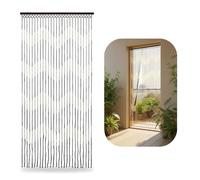 Sizi Handcrafted Bamboo Beaded Door Curtain - Natural Wooden Bead Door Screen for Doorways & Windows | Fly & Insect Protection, Room Divider (180cm x 90cm)