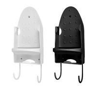Sizi Iron Holder Wall Mounted Ironing Board Rack Heat Resistant Organizer Shelf Storage Small Flat Base Irons Laundry Room Bathroom (Black)