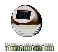 Sizi Solar Powered LED Garden Fence Lights Wall Door Decking Outdoor Lighting (4 x Solar Fence Lights) (Bronze) (S-GBL)