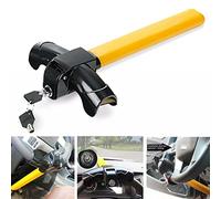 Sizi T Shape Steering Wheel Lock Rotary Heavy Duty Universal Anti-Theft Security Locking Device Auto Cars Vans Truck Safe with 2 Keys, Yellow