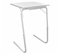 Sizi Table Mate II Tv Tray Table - Extra Wide Folding Tv Dinner Table, Couch Table Trays For Eating Snack Food, Stowaway Laptop Stand, Portable Bed Dinner Tray - Adjustable Desk With 3 Angles, White