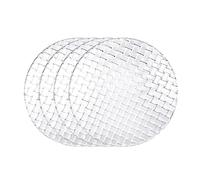 Sizikato 4pcs Clear Glass Snack Plate, 6-Inch Dried Fruit Plate Dessert Plate for Home and KTV, Rattan Embossed