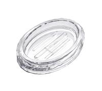 Sizikato Classic Clear Acrylic Soap Dish, 5.7-Inch Oval Soap Tray for Hotel Bathroom