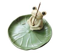 Sizikato Cute Frog Incense Burner Incense Holder with Lotus Leaf Tray.