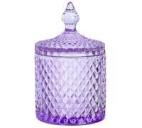 Sizikato Diamond Faceted Glass Candy Jar, 18oz Purple, Nut & Dried Fruit Storage