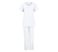 Sizoer Womens Scrubs Tops V Neck Short Sleeve Healthcare Doctor Nurses Beautician Vet Tunics Uniform Top Plus Size Nurse Working Uniforms Shirt Pockets Solid Color Womens Tops Medical Scrub Shirt