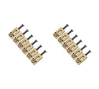 Sizoriruk 12 Pcs Metal Guitar Bridge Saddle Ball Roller String Tremolo Bridge Saddles for Electric Guitar Replacement Parts,Gold