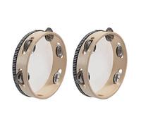 Sizoriruk 2X 7 Inch Musical Tambourine Tamborine Drum Round Percussion Gift for KTV
