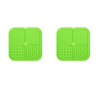 Sizoriruk 2X Lick Mat for Dogs, Food-Grade Silicone Dog Lick Mat As Slow Feeder, Dog Licking Mat with Suction Cups Green