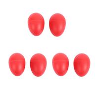 Sizoriruk 3 Pair Plastic Percussion Musical Egg Maracas Shakers Red