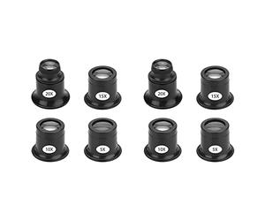 Sizoriruk 8PCS Loupe Eyeglass Magnifiers Set 5X 10X 15X 20X Watch Repair Loupe Magnifier Set Magnifying Glass for Watch Jewellery