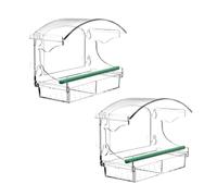 Sizoriruk Bird Feeder Acrylic Transparent Window Bird Feeder Tray Bird House Pet Feeder Suction Cup Installation House Type Feeder