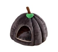 Sizoriruk Pumpkin Cat Bed, Cat Beds for Indoor Cats Pumpkin Shape Cat Cave Bed,Cat Tent with Removable Cushion Dark Gray S