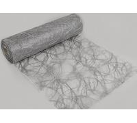 Sizoweb Table Runner, Table Runner, 25 Metre Roll for Decoration for Various Occasions such as Easter, Christmas, Wedding or Christening (Colour: Silver, Dimensions: 30 cm x 25 m, Particularly Robust,