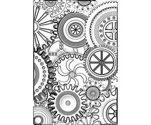 Sizzix 3-D Texture Fades Embossing Folder Mini Mechanics by Tim Holtz, 665633, Multicolor, One Size