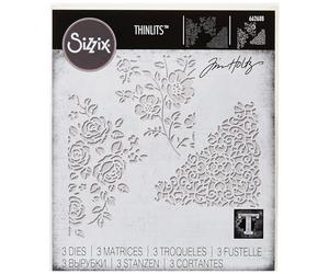 Sizzix 662688 Thinlits Die Set 3PK-Mixed Media #5 by Tim Holtz, Metal, Multicolour, 9.53cm x 9.53 cm - 7.3 cm x 8.89 cm