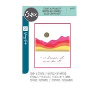 Sizzix A5 Clear Stamps with Framelits Die, Creative Coordinations, Mountain High, 18 Rubber Stamps & 1 Cutting Die